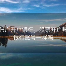 股票账户开户银行，股票开户账号和银行账号一样吗