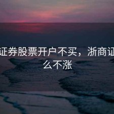 浙商证券股票开户不买，浙商证券怎么不涨