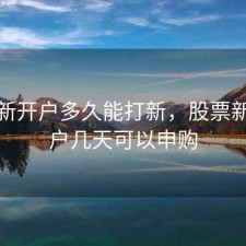 股票新开户多久能打新，股票新开账户几天可以申购
