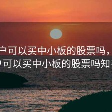 刚开户可以买中小板的股票吗，刚开户可以买中小板的股票吗知乎