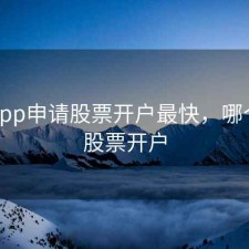 那个app申请股票开户最快，哪个软件股票开户