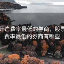 股票开户费率最低的券商，股票开户费率最低的券商有哪些