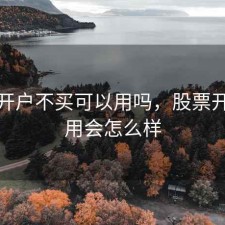 股票开户不买可以用吗，股票开户不用会怎么样