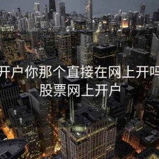 股票开户你那个直接在网上开吗，买股票网上开户