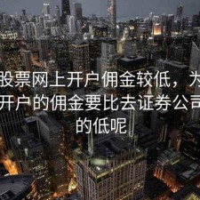 为何股票网上开户佣金较低，为什么网上开户的佣金要比去证券公司开户的低呢