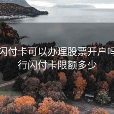 农行闪付卡可以办理股票开户吗，农行闪付卡限额多少