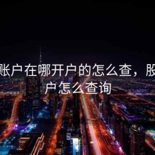 股票账户在哪开户的怎么查，股票开户怎么查询