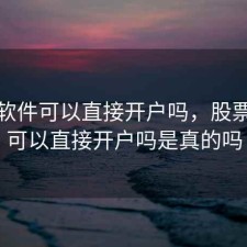 股票软件可以直接开户吗，股票软件可以直接开户吗是真的吗