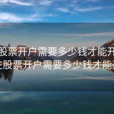 现在股票开户需要多少钱才能开，现在股票开户需要多少钱才能开