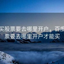 百度买股票要去哪里开户，百度买股票要去哪里开户才能买