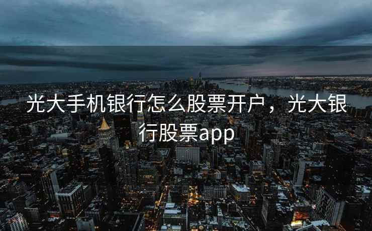 光大手机银行怎么股票开户,光大银行股票app 第1张 光大手机银行怎么股票开户,光大银行股票app 第1张