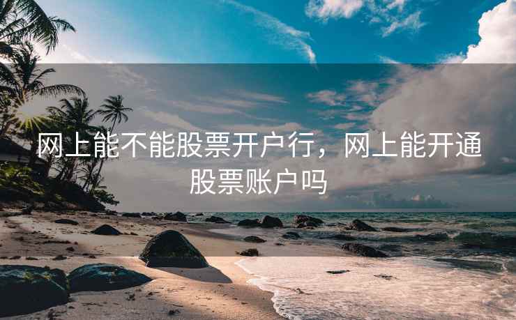 网上能不能股票开户行，网上能开通股票账户吗  第1张