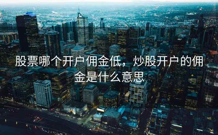 股票哪个开户佣金低，炒股开户的佣金是什么意思  第2张