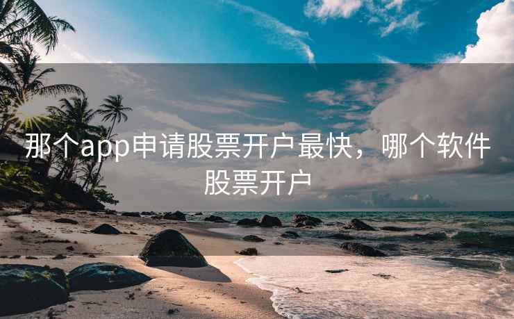 那个app申请股票开户最快，哪个软件股票开户  第2张